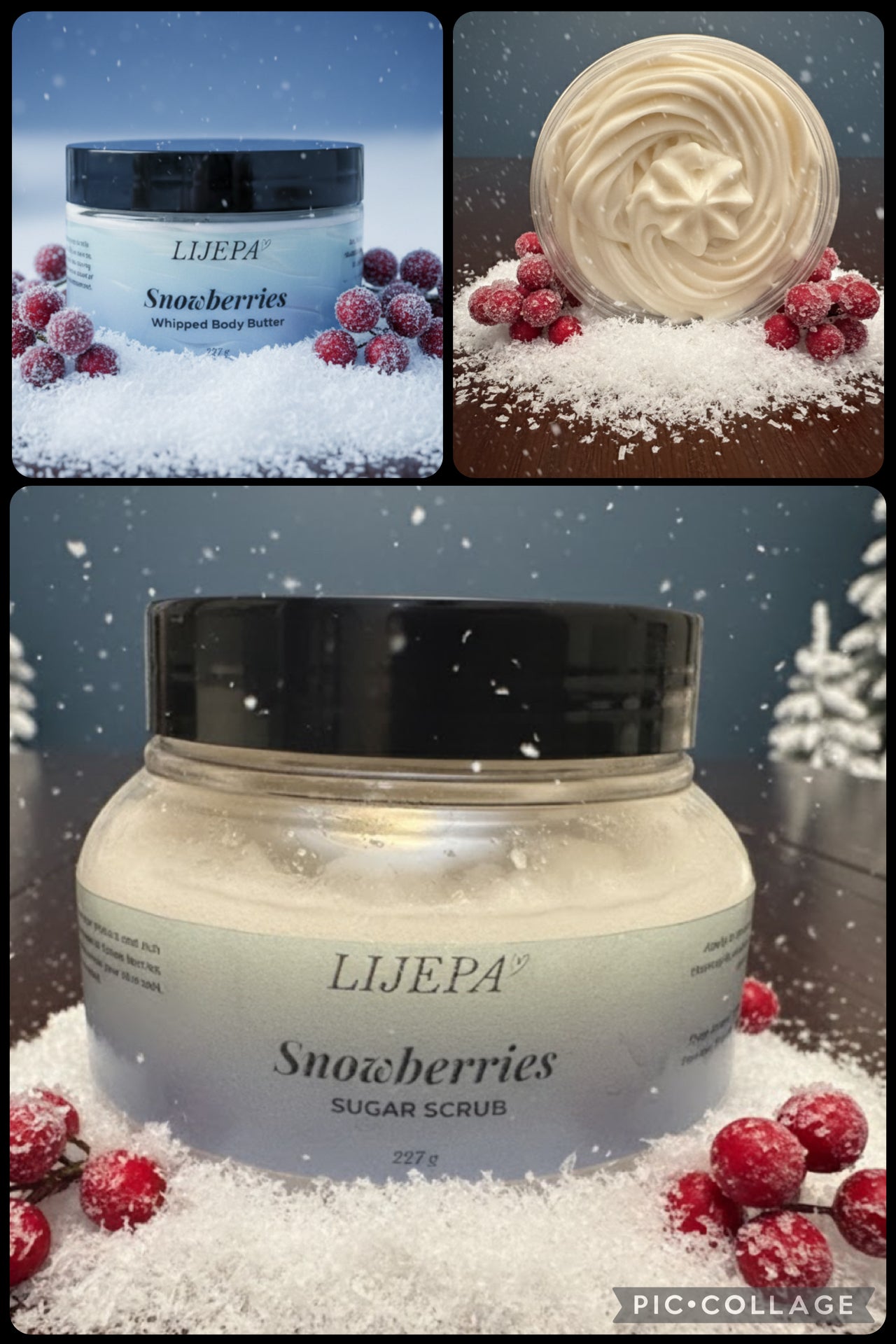 Snow Berries Whipped Body Butter and Whipped Sugar Scrub Bundle