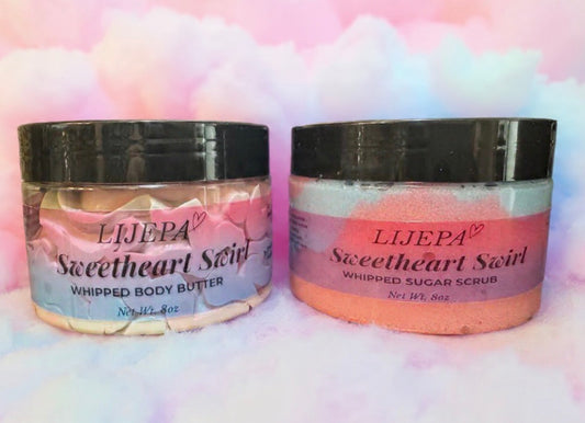 Sweetheart Swirl Whipped Body Butter And Sugar Scrub Bundle