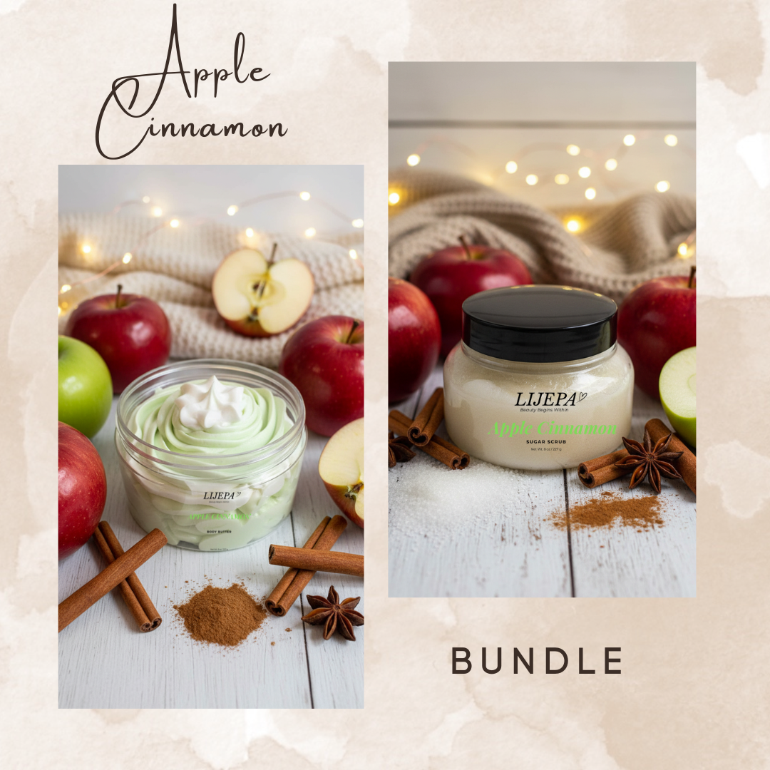 Apple Cinnamon Whipped Body Butter and Whipped Sugar Scrub Bundle