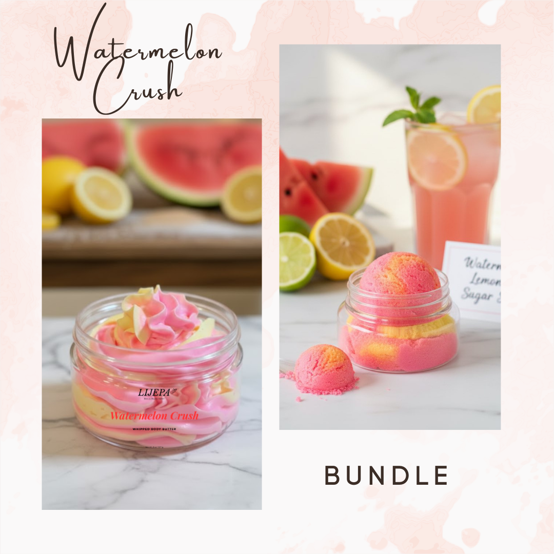 Watermelon Lemonade Whipped Body Butter and Whipped Sugar Scrub Bundle