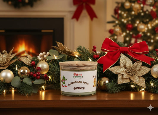 Christmas With Grinch  - Soy Candle (16oz)